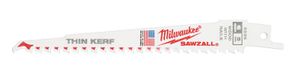Säbelsägeblatt Milwaukee THIN KERF Bimet - 300x1.25mm, 5Z, 10-250mm Holz, 5er Pack