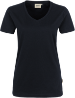 Damen-V-Shirt Perf. Gr. 2XL, schwarz - 50% Baumwolle, 50% Polyester