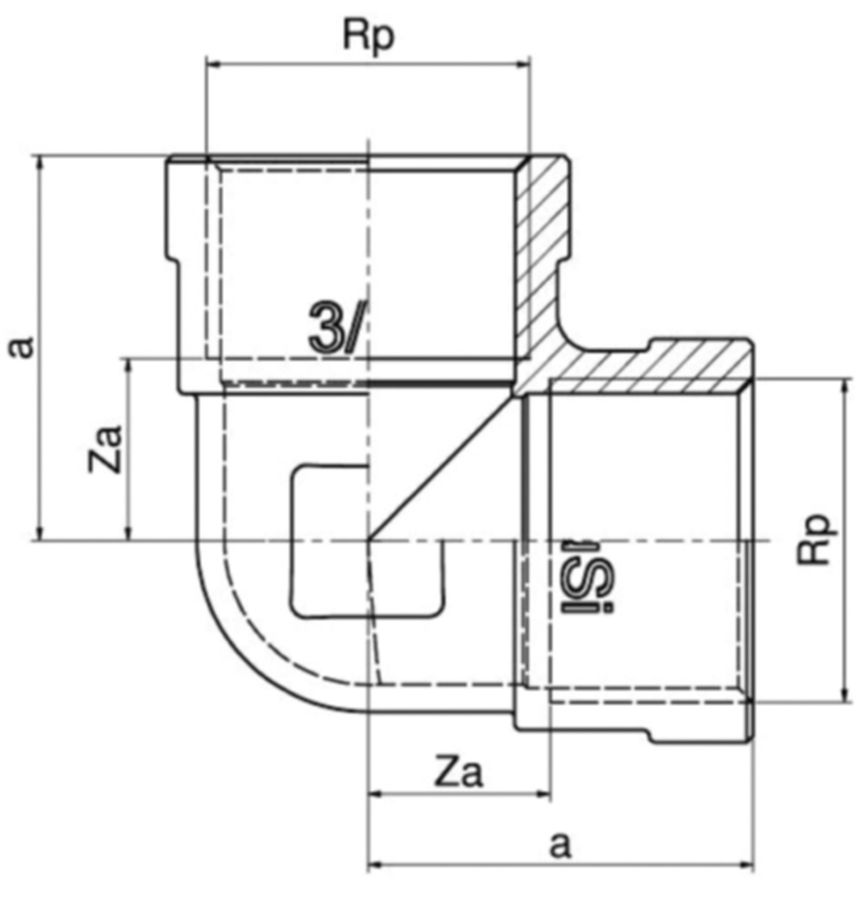 Winkel 90° +GF+ Serie 8000