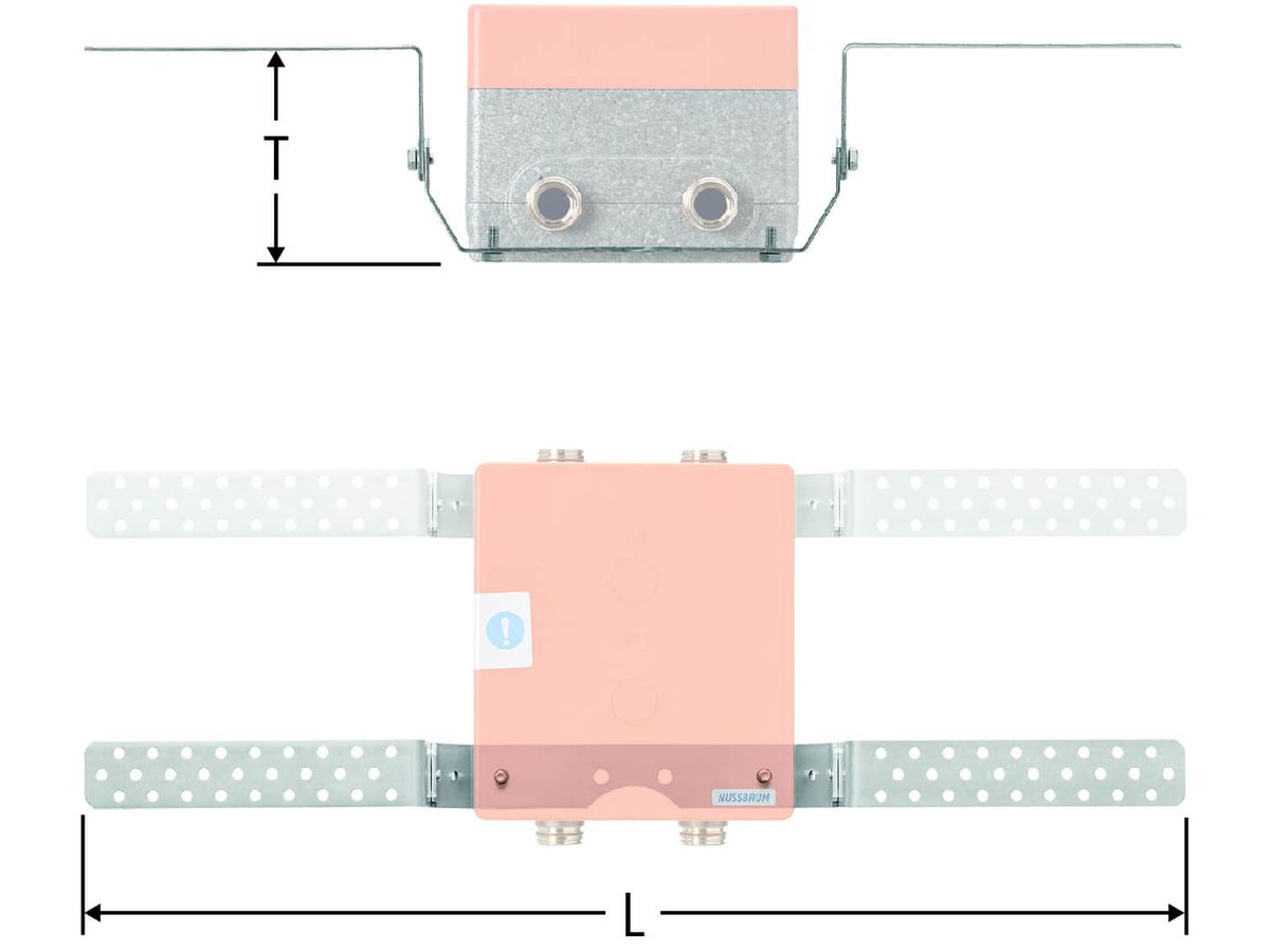 Montageschiene zu Armaturen/Verteilerbox - Doppelausführung, für Mauerwerk