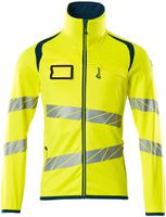 Fleecepullover mit Reissverschl. Gr. 2XL - hi-vis gelb/dunkelpetroleum