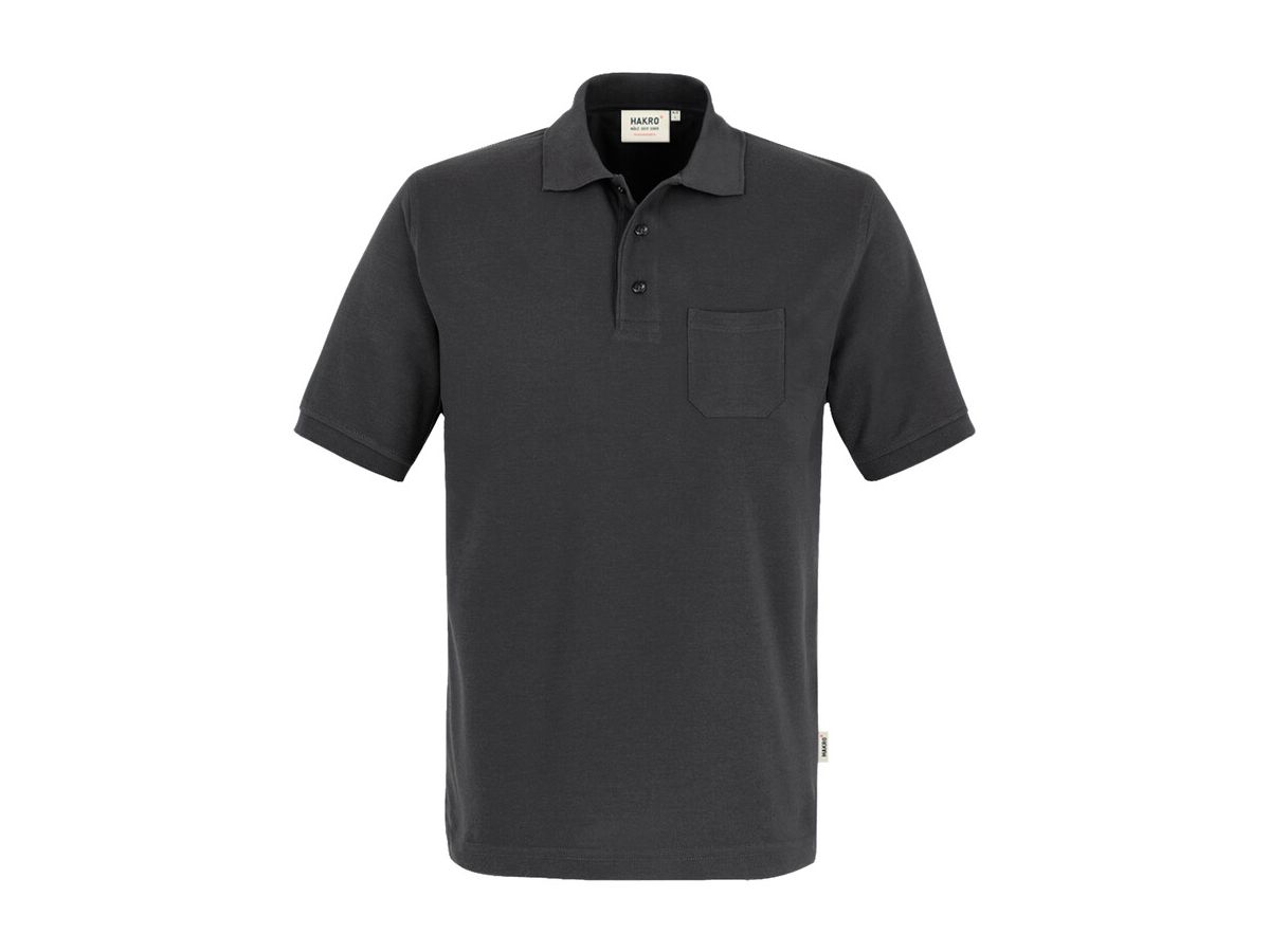 Pocket-Poloshirt Mikralinar, Gr. XS - karbongrau