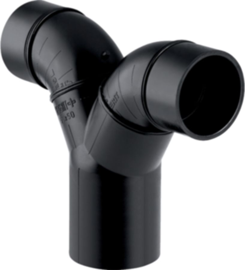 Geberit PE Hosen-T m. Sifonanschl.Muffe - 180°