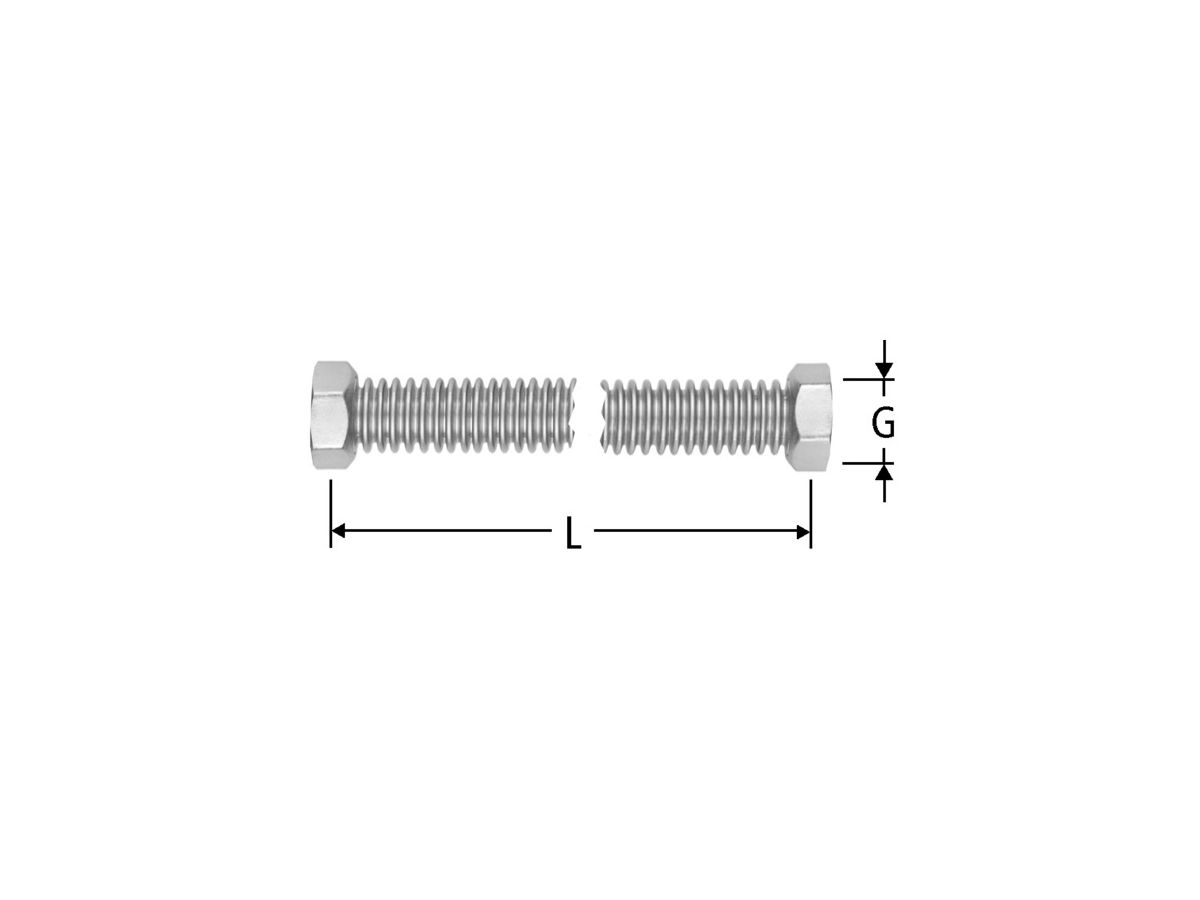 Wellrohr PN 10 11/4" x 500 - mit losen Muttern, flachd. EPDM-Fla.Dich