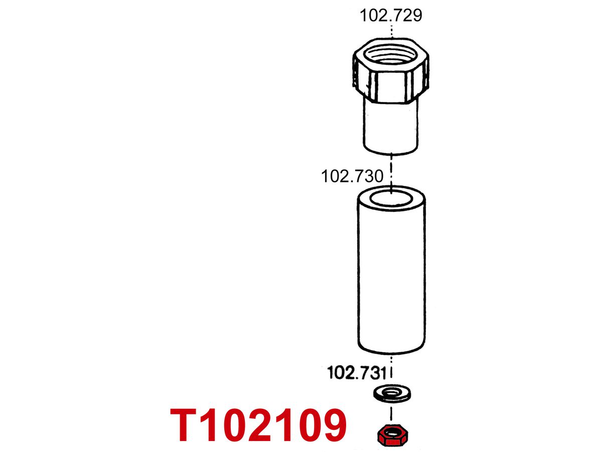 Sicherungsmutter M 6 zu Nr.10/19R/20/25R - 46/95S/96/und 370