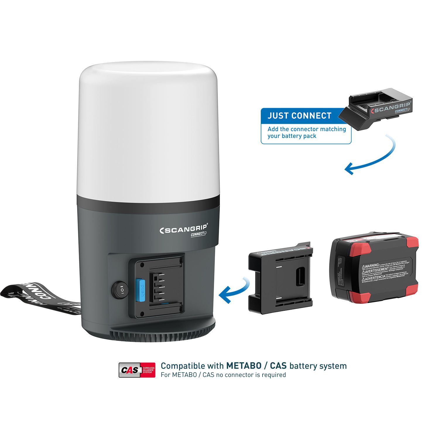 Arbeitsleuchte AREA 6 Connect 6000l - Alle Akku-Marken, 1-22 Std., 360° IP65