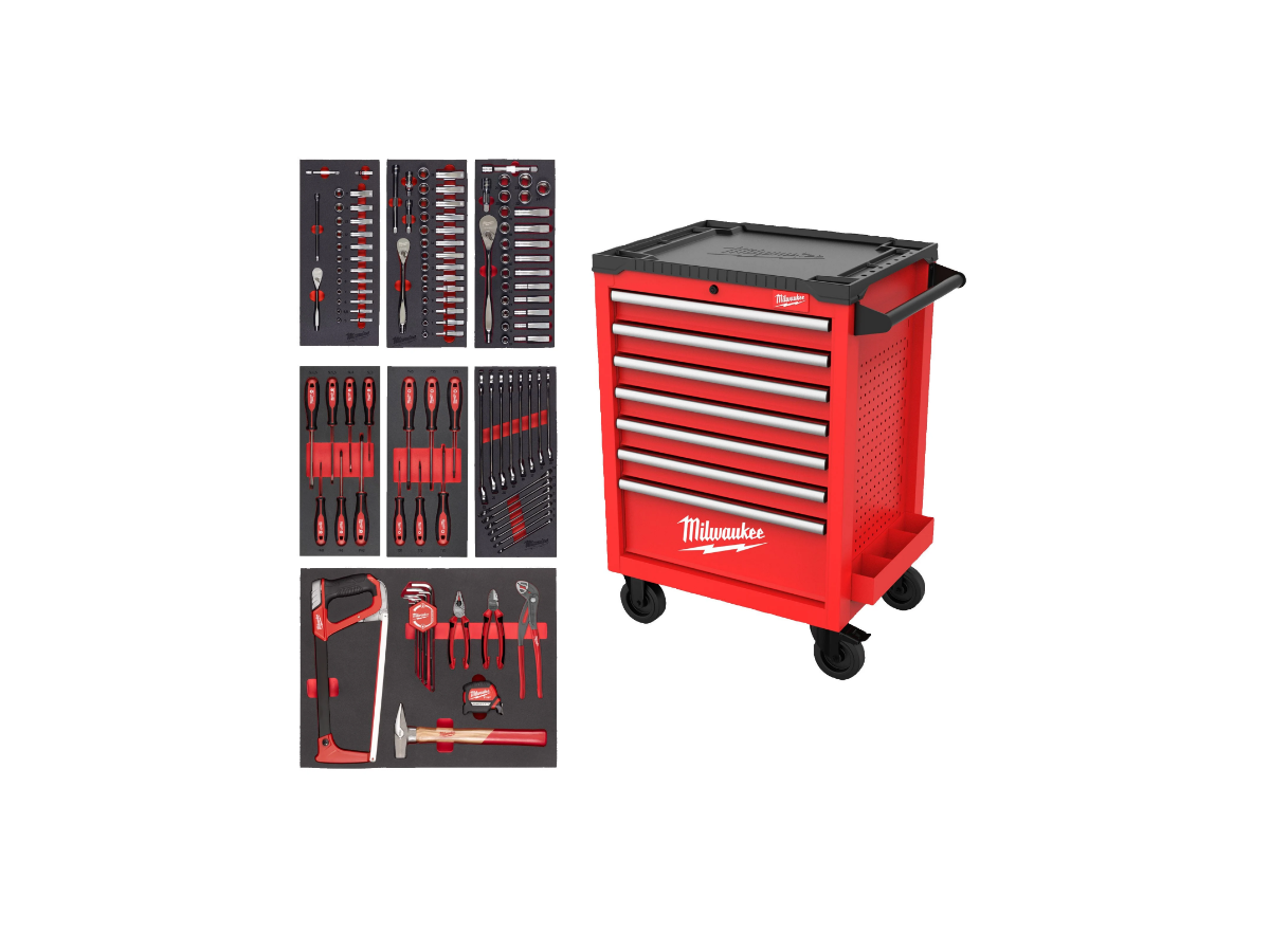 Werkstattwagen 69 cm / 27" - Milwaukee, 131-tlg.