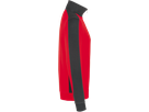 Zip-Sweatshirt Contr. Perf. L rot/anth. - 50% Baumwolle, 50% Polyester
