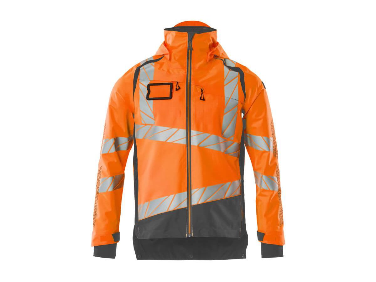 Hard Shell Jacke leichtes Futter Gr. 3XL - hi-vis orange/dunkelanthrazit, 100% PES