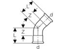 MPF-Bogen 45° Gas  28 mm