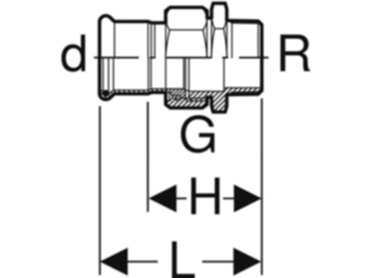 MPF-Verschrb. San. Nr.35332 18-1/2" - flach mit Aussengewinde