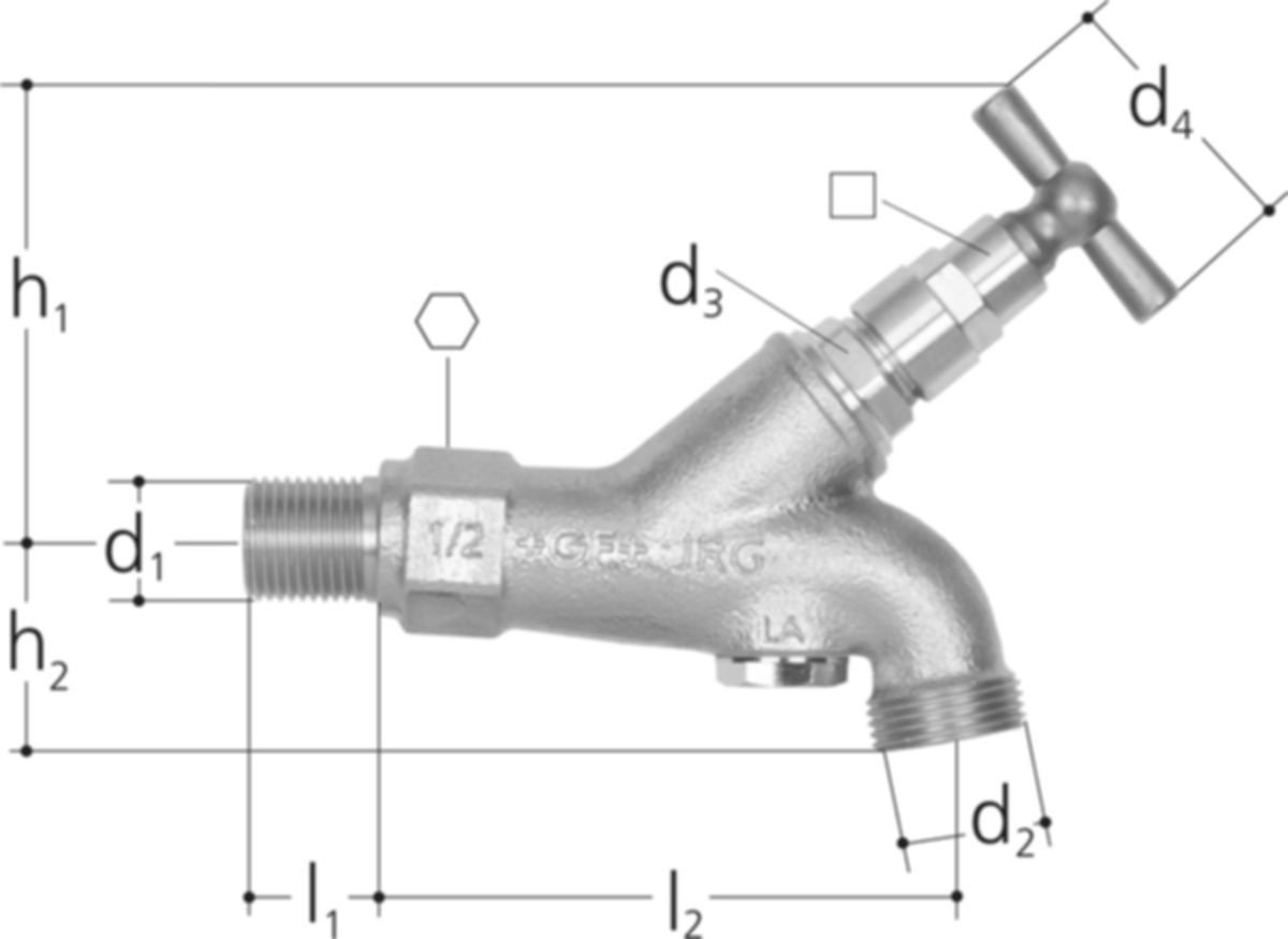Auslaufventil mit Knebelgriff - mit Rohrbelüfter o. Schlauchverschr.