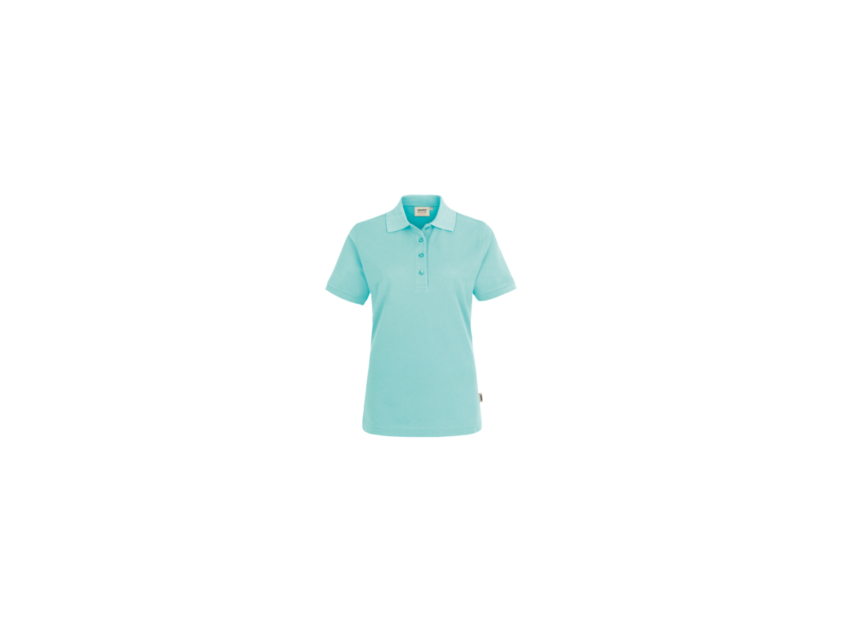 Damen-Poloshirt Perf. Gr. L, eisgrün - 50% Baumwolle, 50% Polyester, 200 g/m²