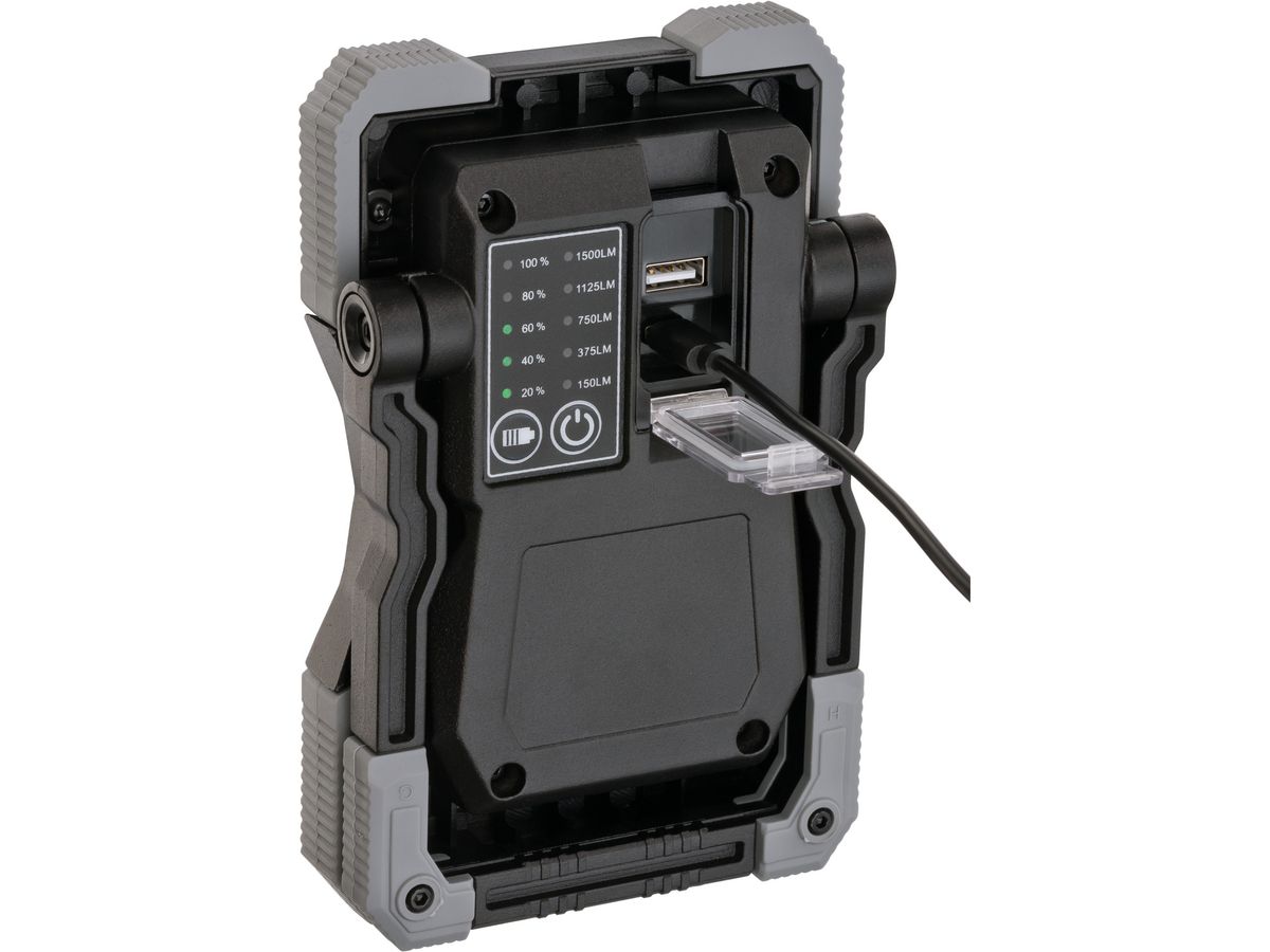 Arbeitsleuchte LED RUFUS 1500lm - 15W mit Akku, IP65