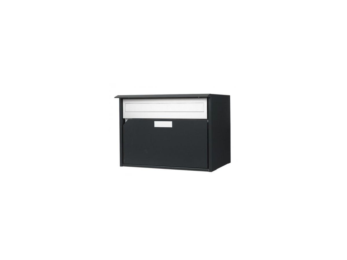 Briefkasten Alu 400 HUBER, anthrazit - BxHxT 415x310x292, flache Front