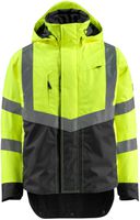 Regenjacke Harlow Gr. 2XL, 210 g/m² - hi-vis-gelb/schwarz, 100% Polyester