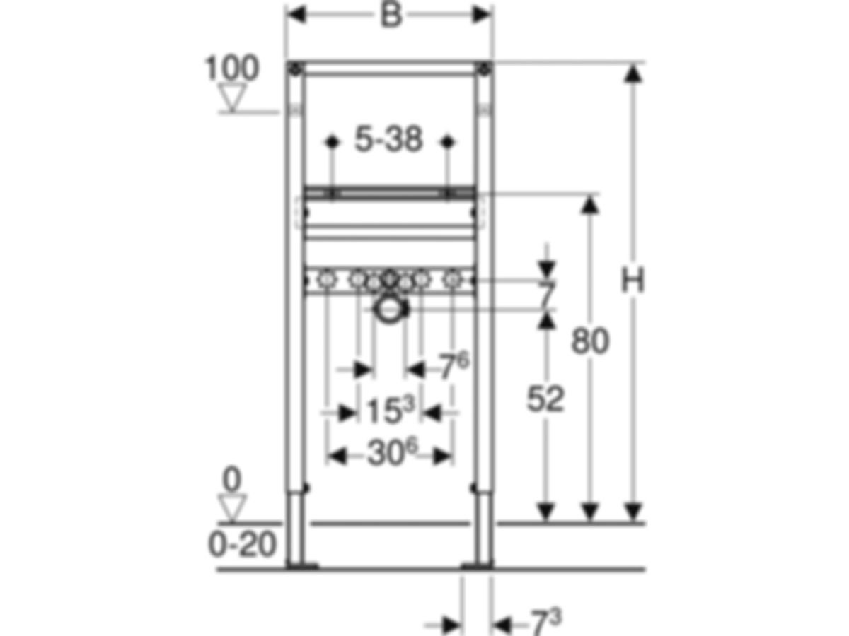 Geberit Duofix-Element f.Waschtische - Typ 112, mit Einlocharmatur