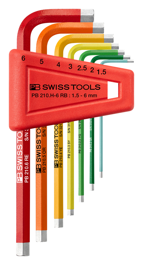 Winkelschraubenzieherset PB 210 - bis Gr. 6 farbig f.Innensechskant