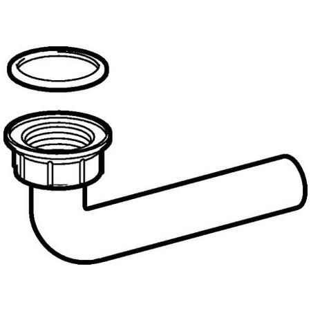 Geberit PE Anschlussbogen für Sifon - flacher Dichtungsrand; Innenrundgewinde