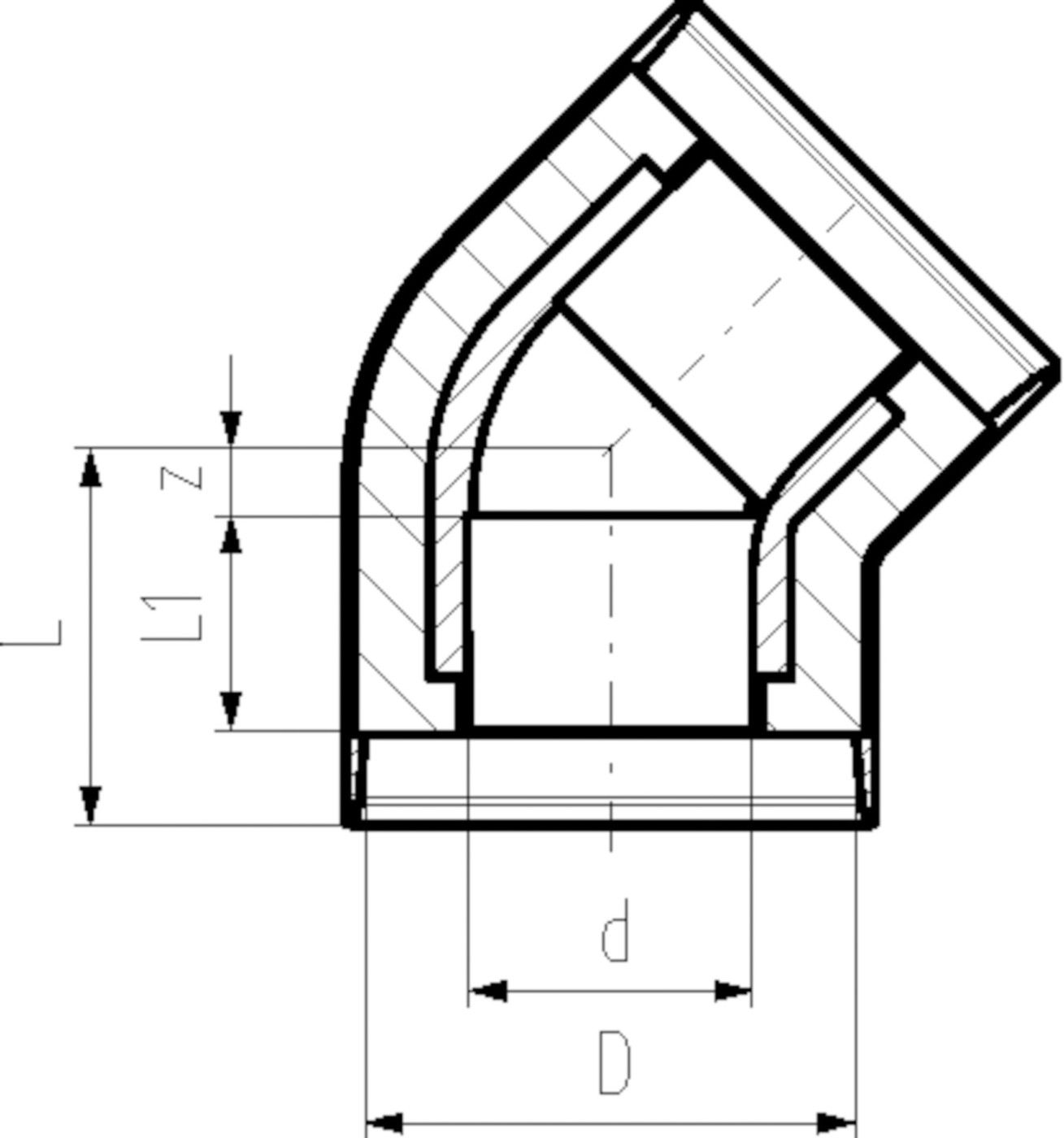 +GF+ COOL-FIT 2.0 Winkel 45° 40/90 mm