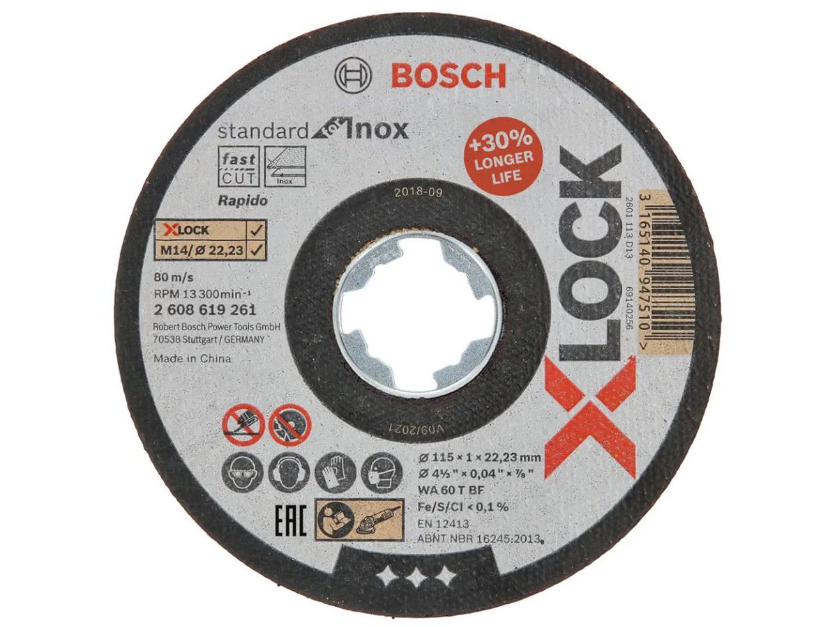 X-Lock Trennscheiben 115x1 mm flach - Bosch (Inox/Metall)