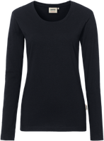 Damen-Longsleeve Perf. Gr. 2XL, schwarz - 50% Baumwolle, 50% Polyester, 190 g/m²
