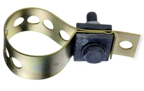 Rohr-Kontaktbride Cu-verzinkt 11/2"-4" - Draht 6-9mm, Schraube M10x45mm