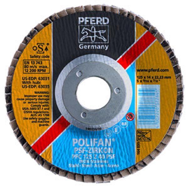 Polifan-Fächerschleifscheibe PFERD PSF - Stahl/INOX Ausführung PSF-Zirkon