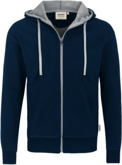 Kapuzenjacke Bonded Gr. L, tinte/silber - 55% Polyester, 45% Baumwolle