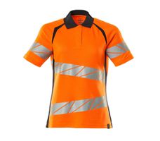 Polo-Shirt, Damenpassform, Gr. 2XL ONE - hi-vis orange/schwarzblau, 50%PES/50%BW