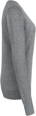 Damen-V-Pullover Prem-Cott. XS grau mel. - 100% Baumwolle