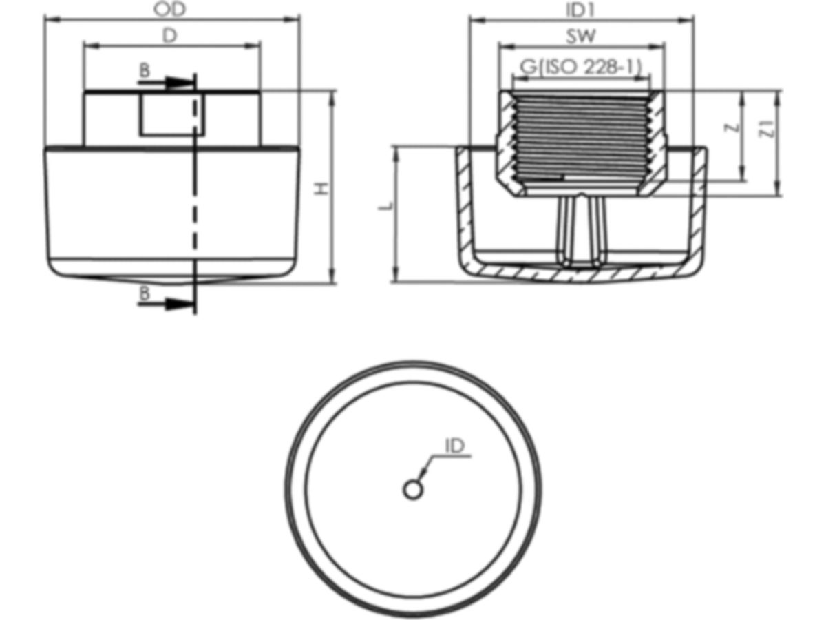 Überlaufkopf Rotguss