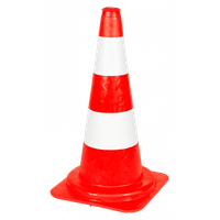 Verkehrskegel PVC 54 cm rot/weiss - fluoreszierend