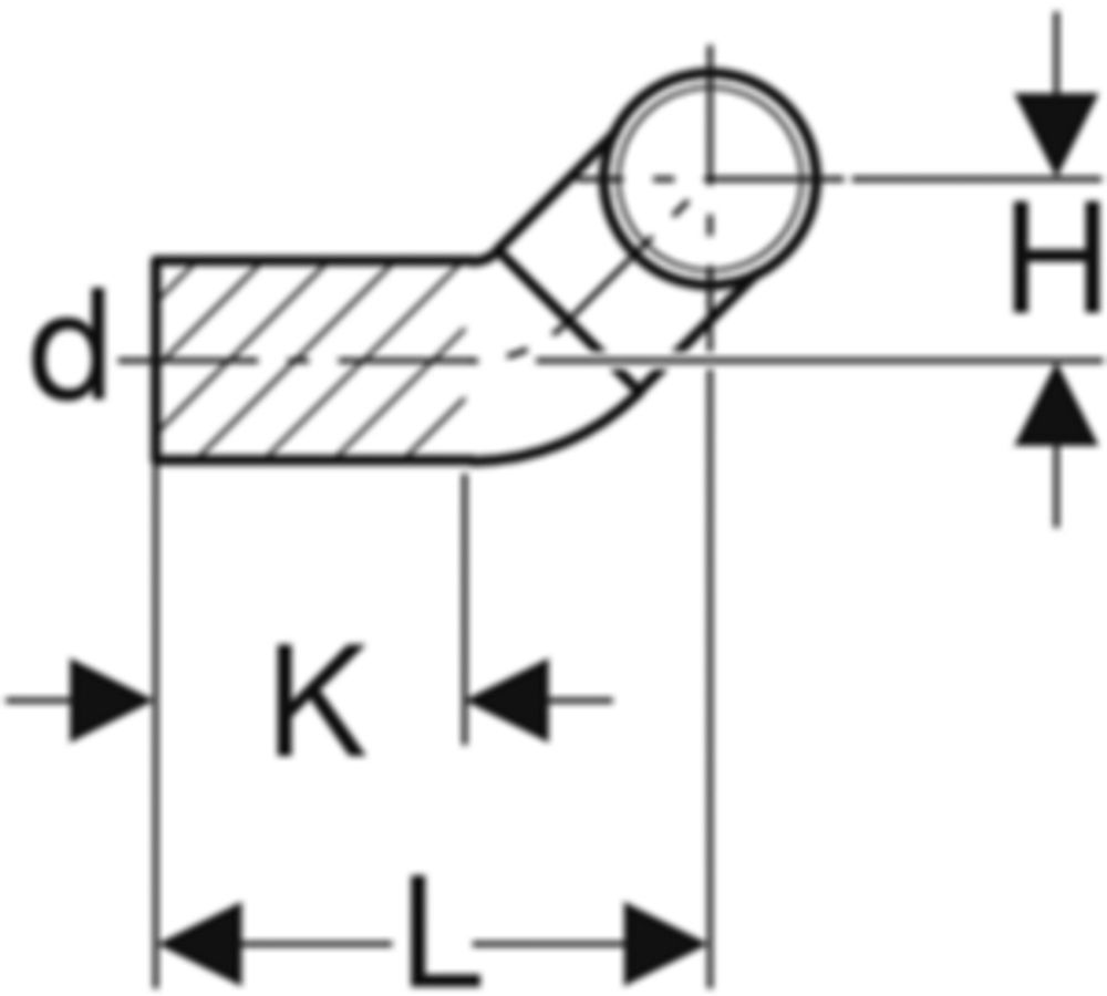 Geberit PE Wandklosett-Bogen 90° - rechts