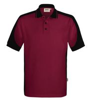 Hakro Poloshirt Contrast Mikralinar Gr.L - weinrot/schwarz