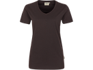 Damen-V-Shirt Perf. Gr. M, schokolade - 50% Baumwolle, 50% Polyester, 160 g/m²