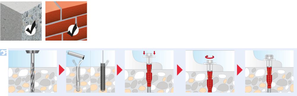 Stand-WC-Befestigung Set Polyethylen - TOX Toilet Plus Messing