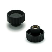 Rändelknöpfe hohe Form POM schwarz