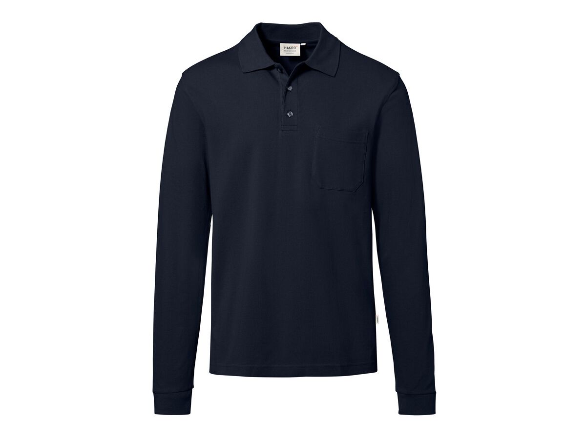 Longsleeve-Pocket-Poloshirt Top - 100% Baumwolle, 200 g/m²