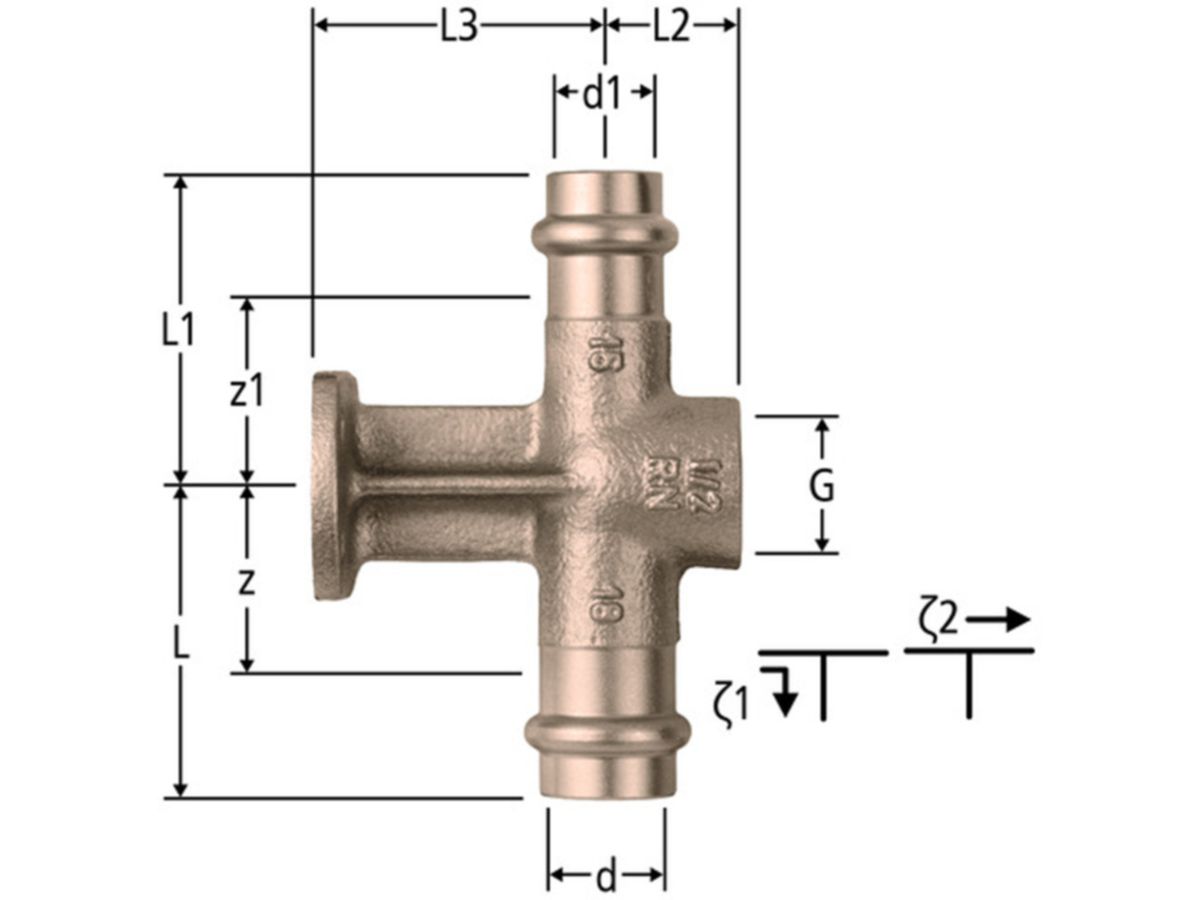Optipress-Anschluss-T