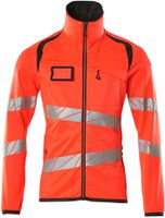 Fleecepullover mit Reissverschl. Gr. 2XL - hi-vis rot/dunkelanthrazit