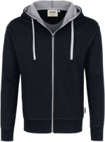 Kapuzenjacke Bonded 2XL schwarz/silber - 55% Polyester, 45% Baumwolle