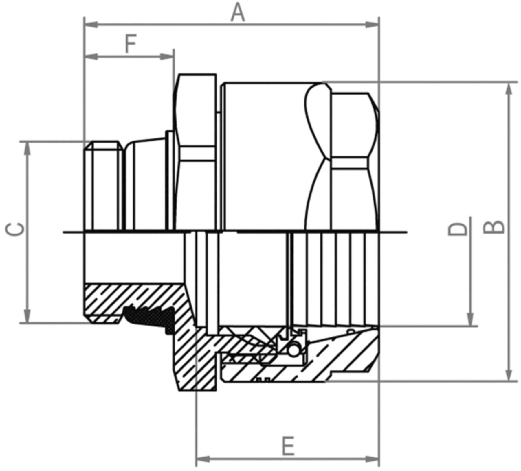 Schwarzrohradapter Simplex PLUS - mit AG und Gewindeeinschneiddichtung