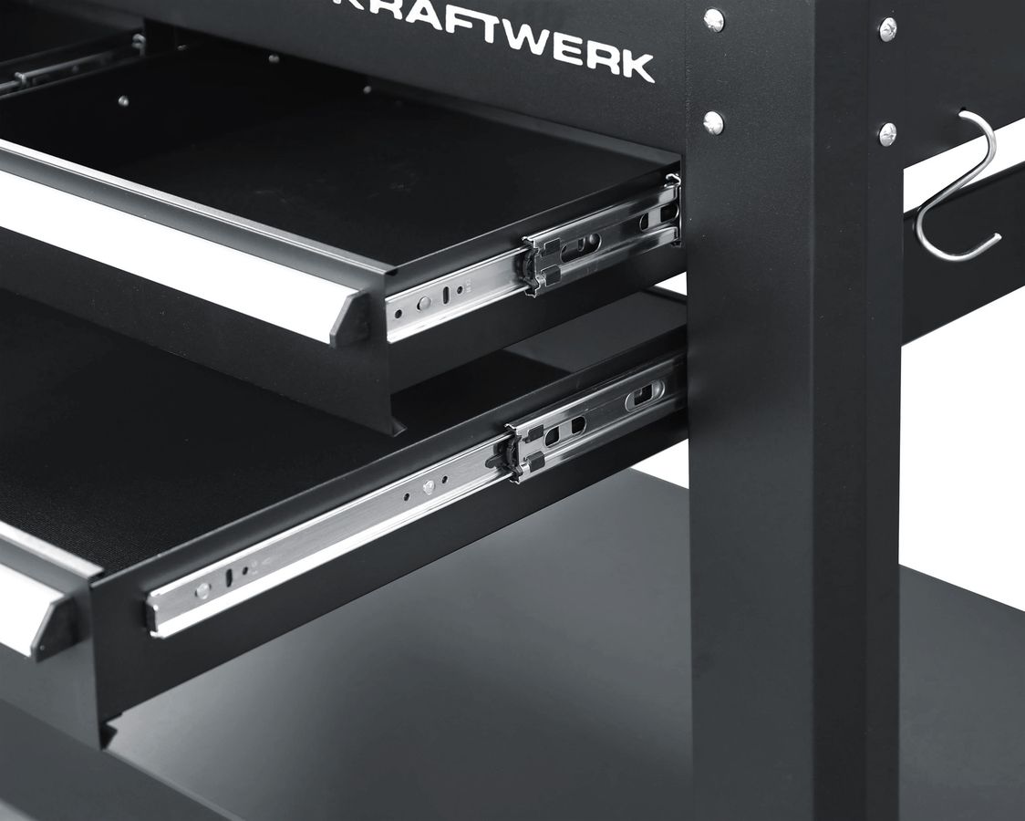 Werkbank mit 3 Schubladen - und 2 Oberschränke, Kraftwerk