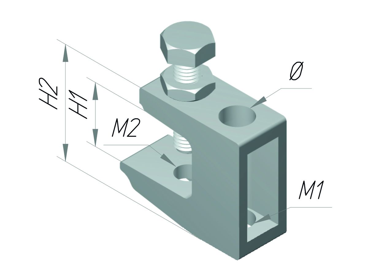 Träger-Klemme Pipex M8 - 4.70 verzinkt