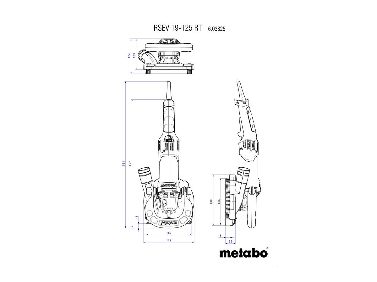 Renovierungsschleifer Metabo Beton - RSEV 19-125 RT,Motor 1900W,Diamantsch.