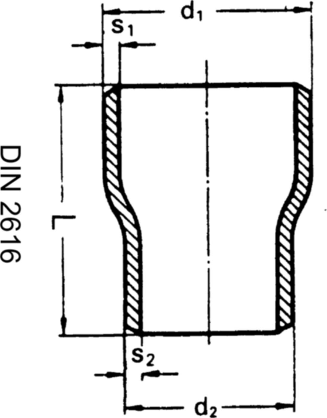 Schweissreduktion konzentrisch nahtlos - EN 10253-2 P235GH