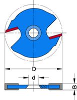 HM Vario-Kantennutfräser 40x2mm/8mm - JSO, mit angesenkter Bohrung