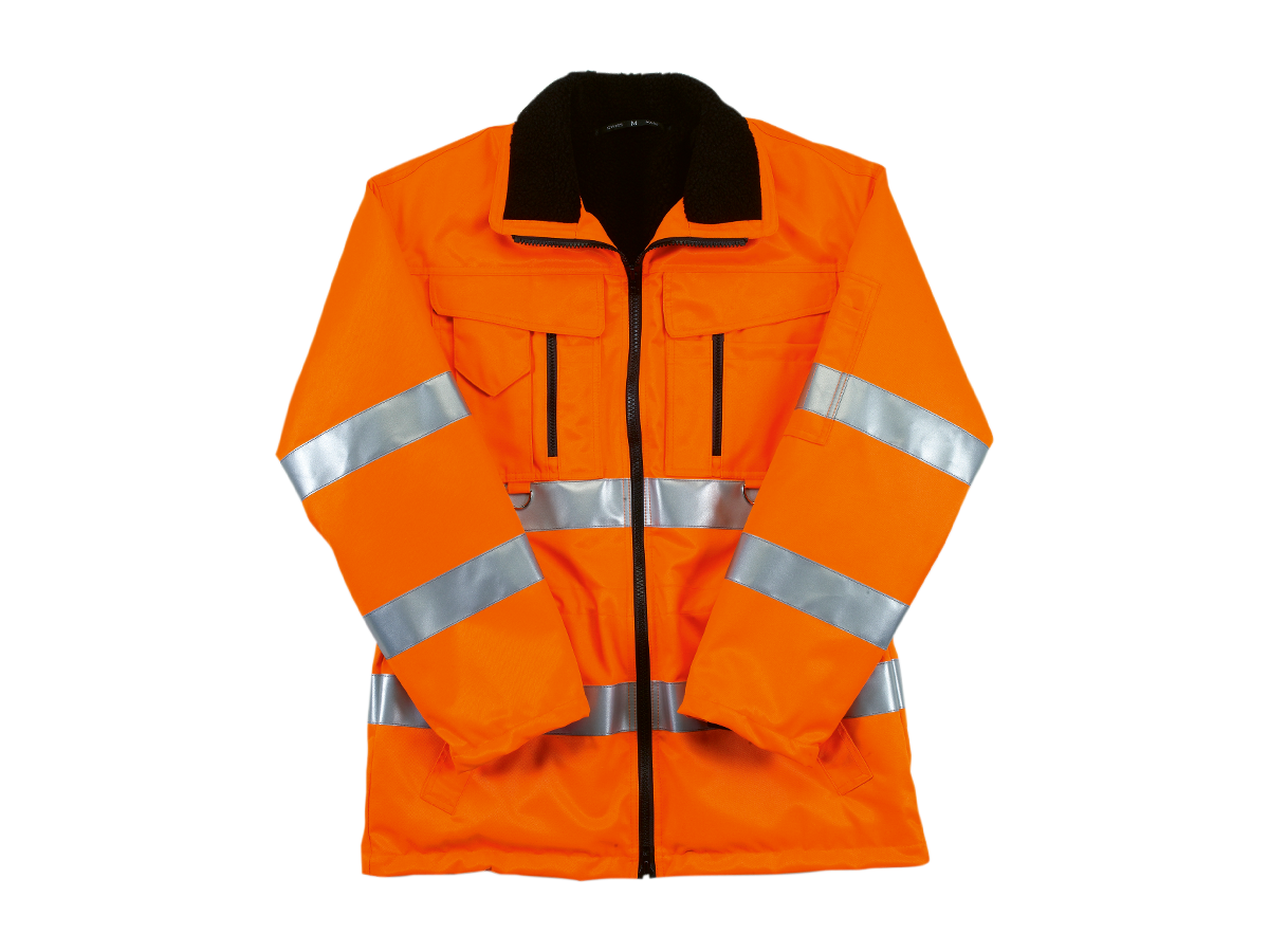 Warnschutzjacke Lange Gr. XXL - leuchtorange/grau mit Reflexstreifen