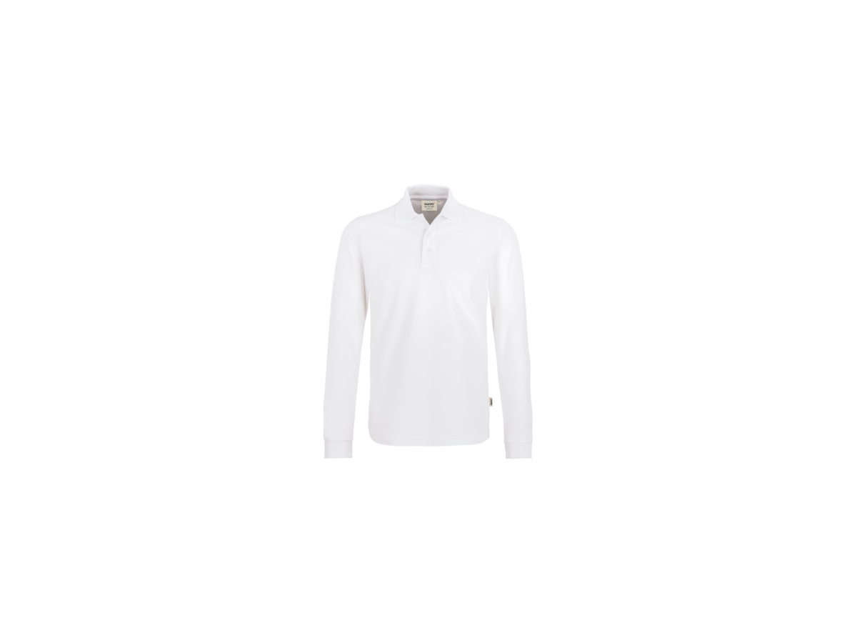 Longsleeve-Poloshirt Classic S weiss - 100% Baumwolle, 220 g/m²